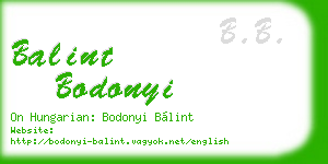 balint bodonyi business card